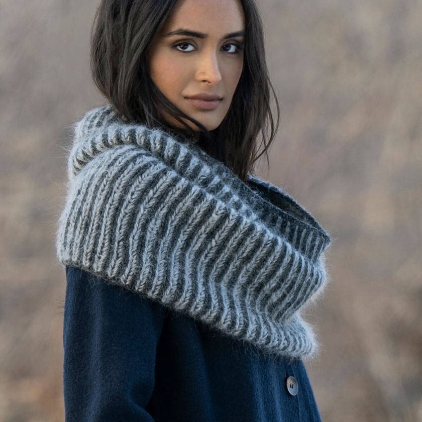 Castle Rock Cowl on a model