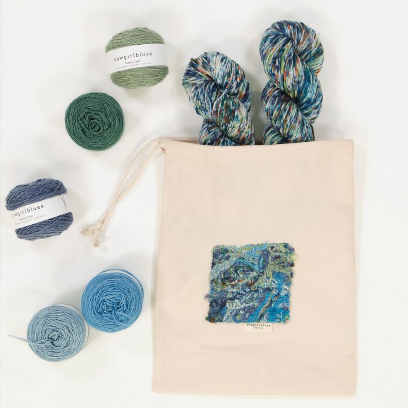 The knitting kit used in the blues and green Beehive Baby blanket by cowgirlblues