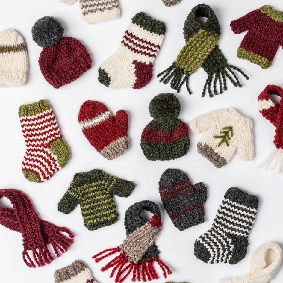 Mini Sweaters, Hats, Mitts and Stockings