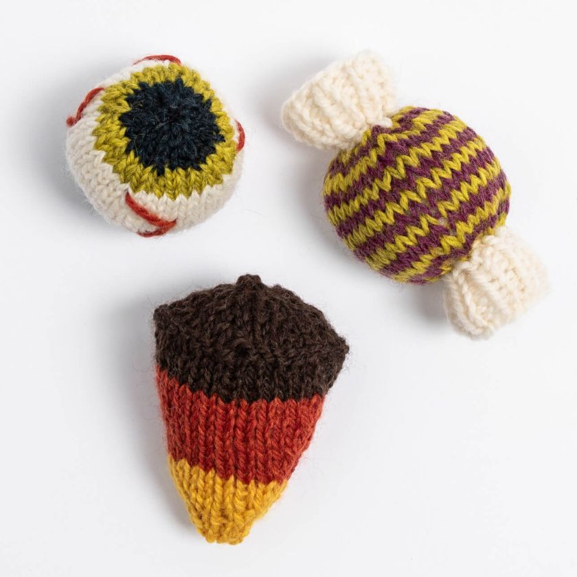 Fright and Delight halloween themed knitting project