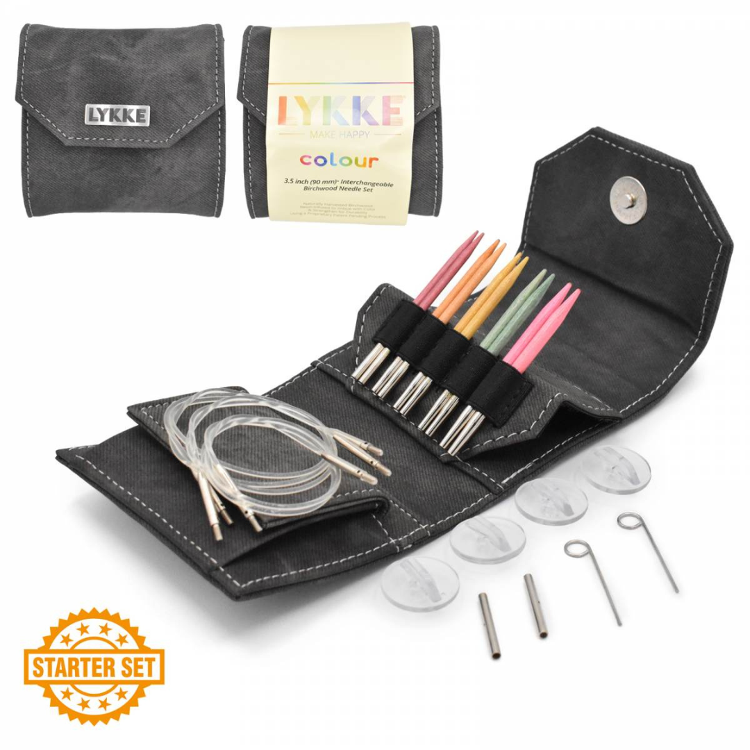 Colour interchangeable knitting needle starter set by Lykke from the Dizzy Knitter