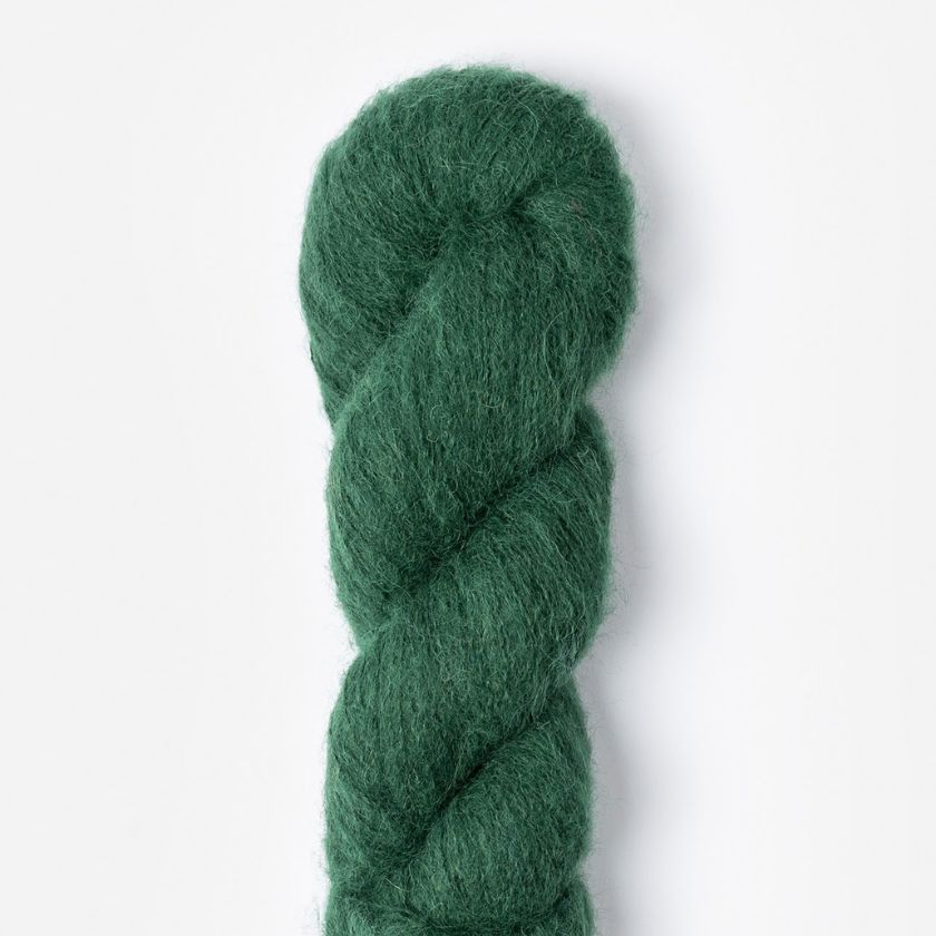 A skein of Prairie yarn by Blue Sky Fibers in Hummingbird from the Dizzy Knitter