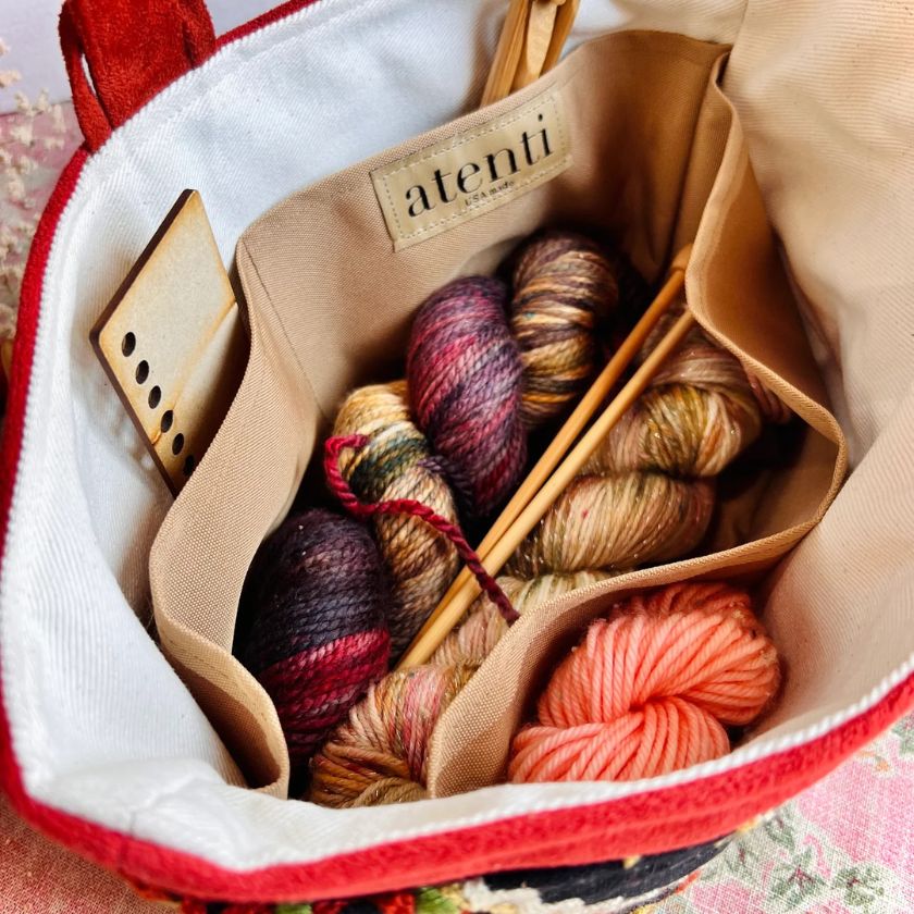 Sew Crewel Knitting Project Caddy