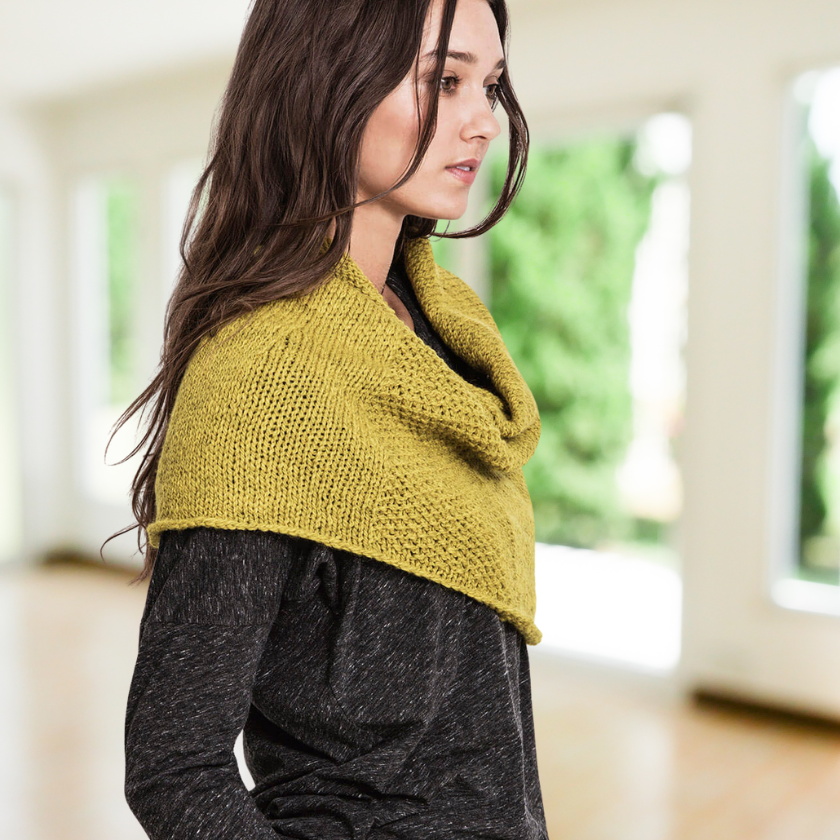 Side profile of the Trimont Snood showing clean lines and simple knit construction