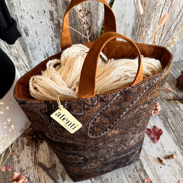 ＜beautiful people＞ tube knitting basket Beautiful People Tube Knitting Basket Bag/--/Brw/Plain | eBay