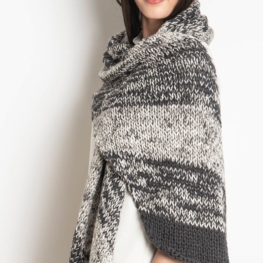 Side view of the Worthington Wrap from The Dizzy Knitter