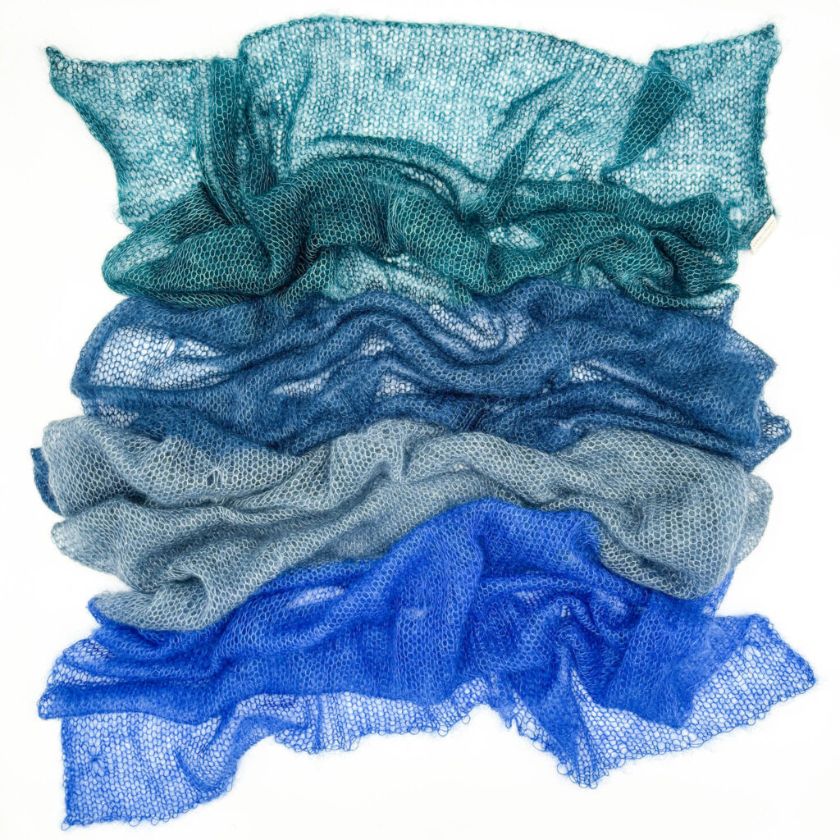 Cowgirl Blues Cobweb blue knitting project