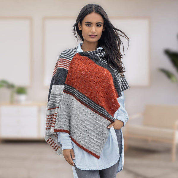 Intermediate Knitting Kits for Adults | Highland Wool | Persimmon Wrap