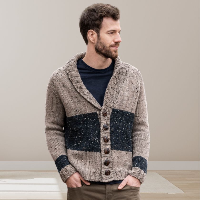 Semifinalist Shawl Collar Donegal Cardigan X-Large