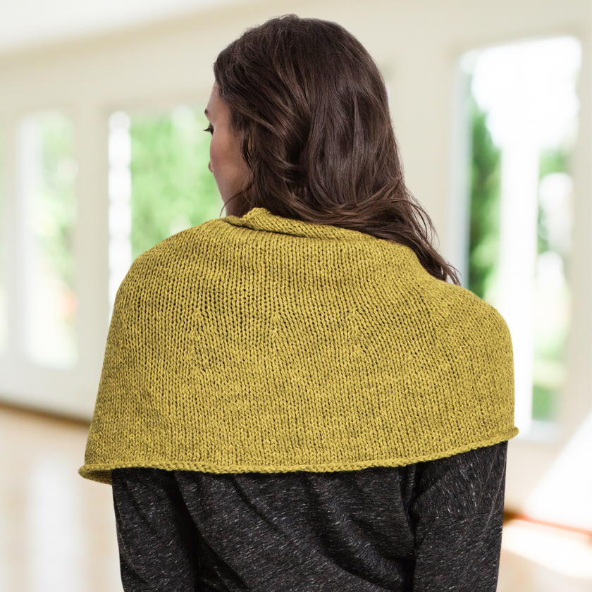 Back view of the Trimont Snood highlighting smooth knit texture and generous coverage