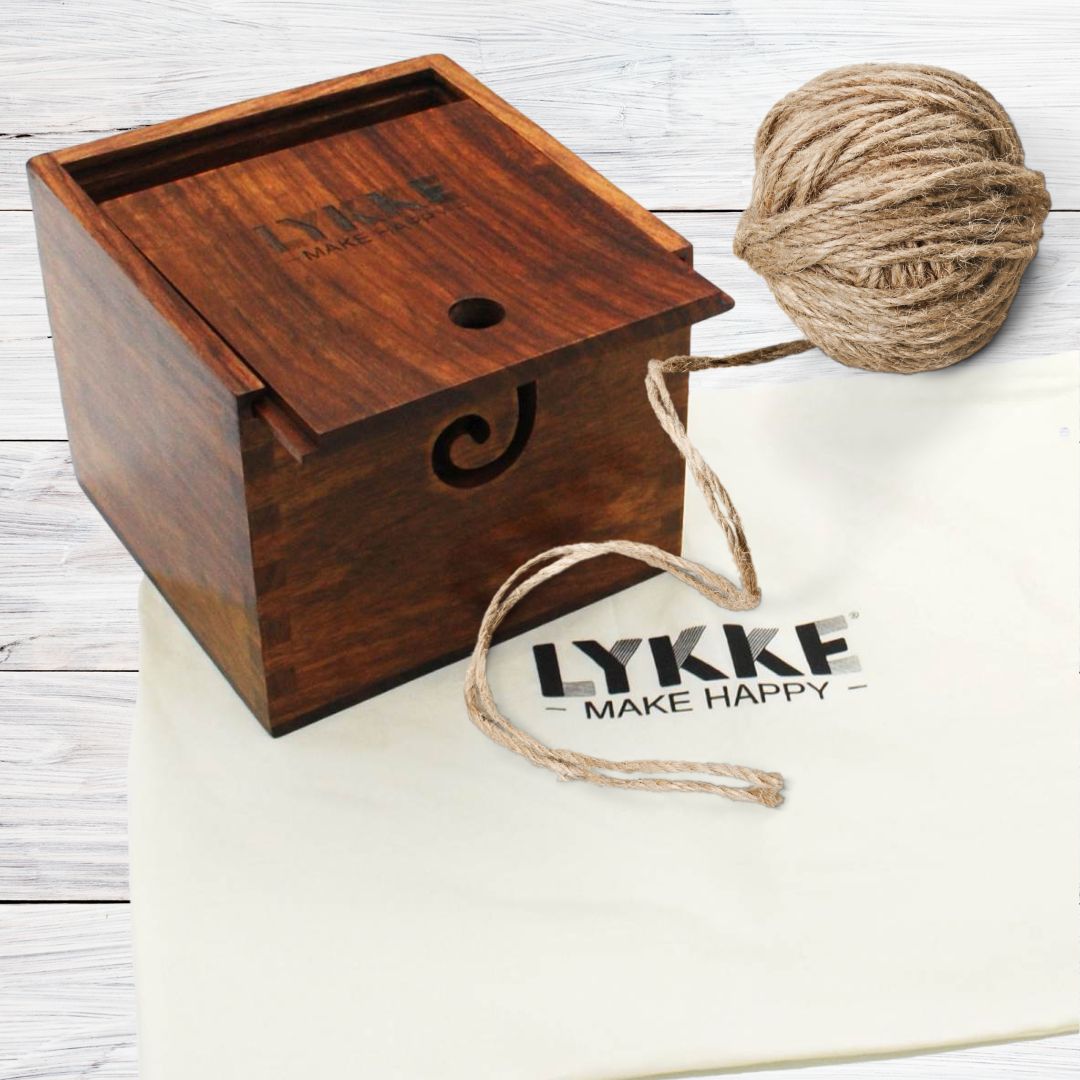 LYKKE Wooden Yarn Box with Cloth Cover