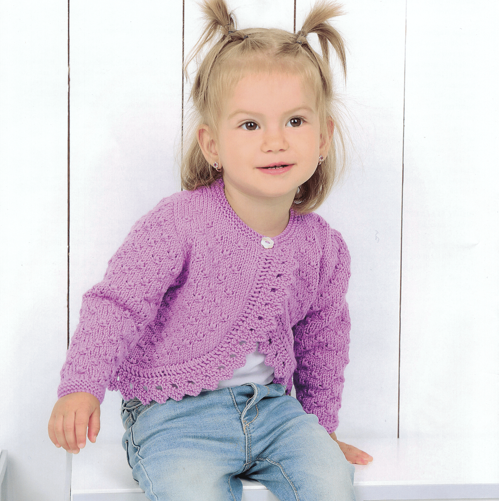Felixa Baby Sweater + Free Bonus Book of Baby patterns!* 0-6 MOS / Cornflower